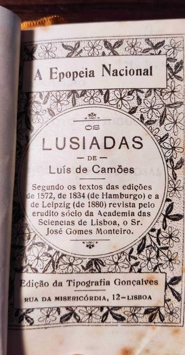 Livro "A epopeia nacional: Os Lusíadas" de Luiz de Camões