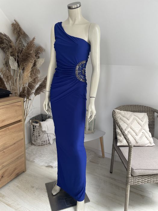 Piękna sukienka chabrowa ciemnoniebieska rozmiar S/M