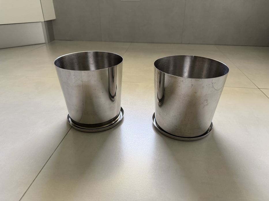 Vasos 17cm + bases aço