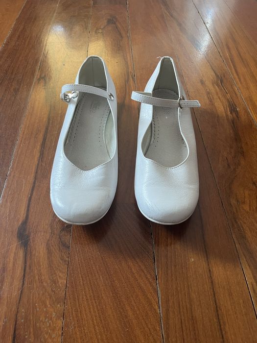 Buty baleriny białe komunijne, wizytowe dla dziewczynki 38