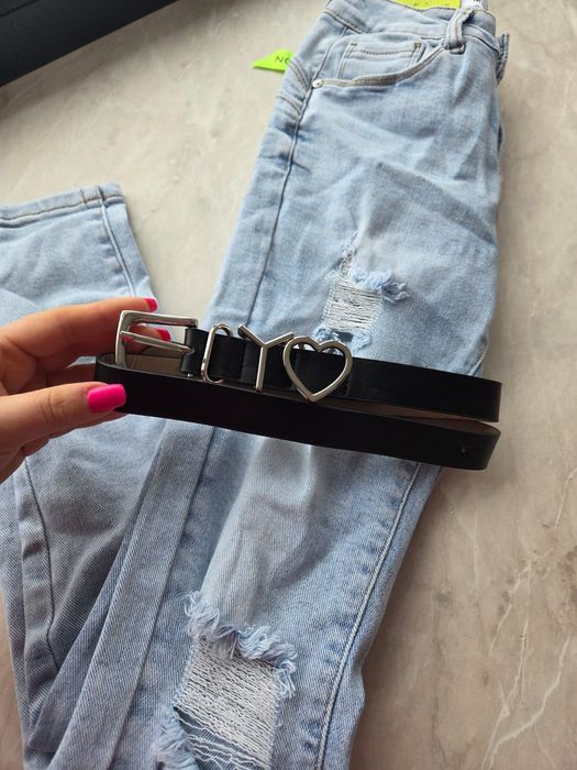 Spodnie jeans m.sara XS z paskiem
