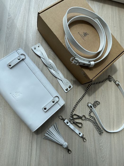 Кожаная женская белая сумка