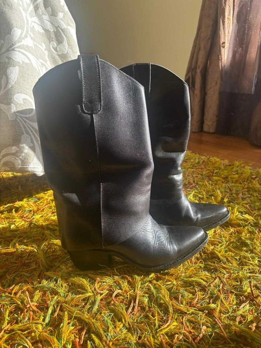 Botas Manuel Alves de Mulher em Pele de Cor Preta - [Tamanho: 37]