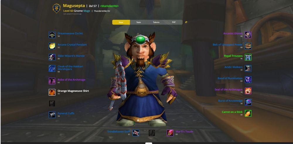 Аккаунт Warlock 60 WoW Classic EU 20 Anniversary Edition