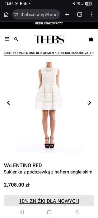 Piękna biala sukienka z haftem Red Valentino