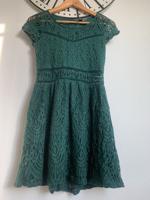 Vestido verde em renda