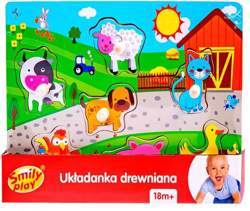 Układanka Drewniana Z Uchwytami - Zagroda. Nowy Produkt