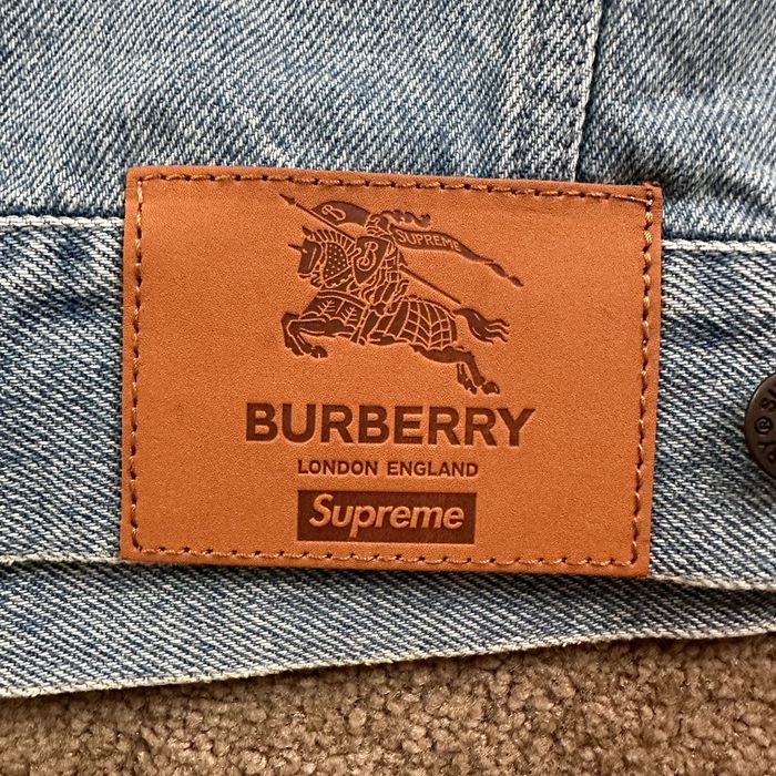 Supreme Burberry Denim Trucker Jacket M/L