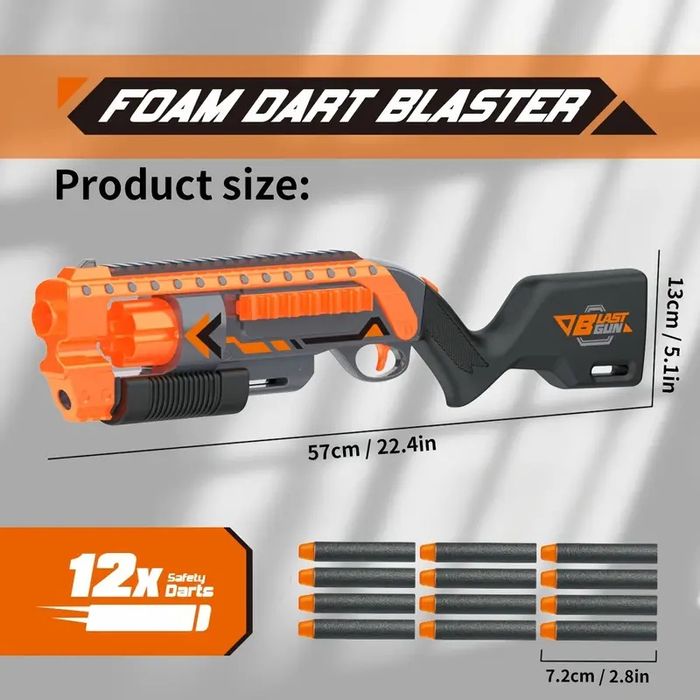 Новий дитячий пістолет, дробовик Foam Dart Blaster +50 додаткових пуль