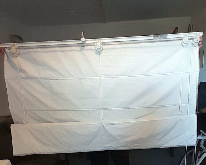 Estore 140cm tecido dobrável com hastes cor champagne acetinado