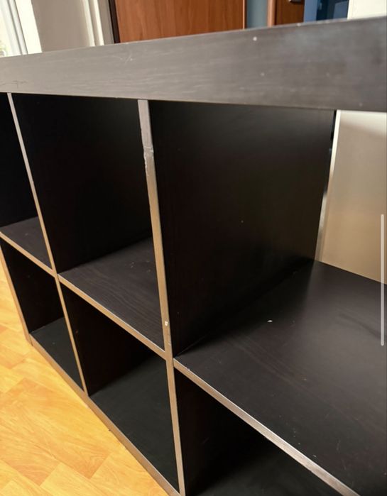 regał IKEA KALLAX „ósemka” czarnobrąz