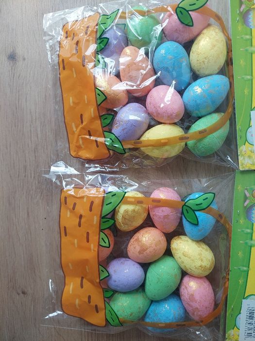 Jajka wielkanocne 24szt wys 3.5cm styropianowe kolorowe