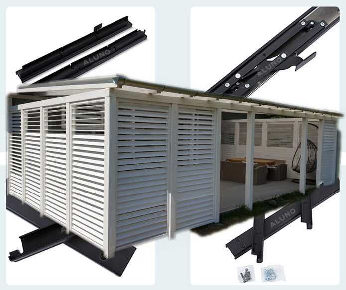 Aluminiowy system prowadzący żaluzji. Schutters