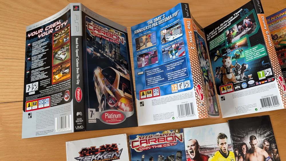 Zestaw - Okładki i instrukcje do gier na konsole Sony PSP