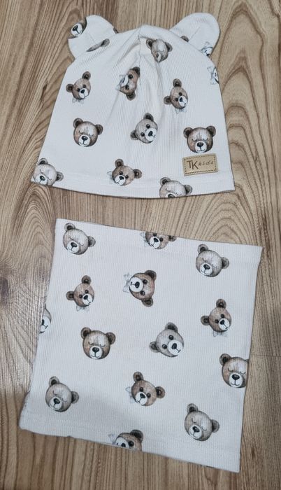 Komplet jesiennyczapka i komin dla chłopca 1-3 latka