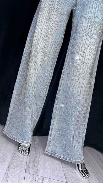 Jeansy w cyrkonie, całe się mienią :) spodnie premium!