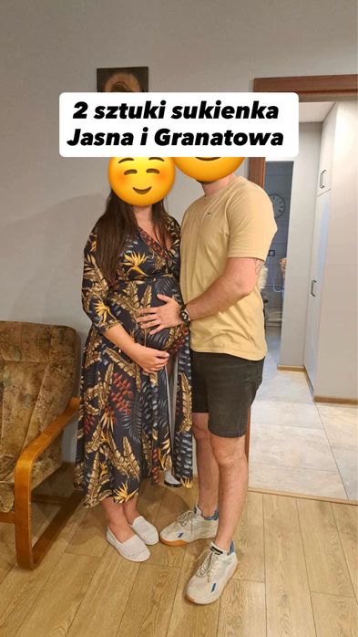 Sukienka ciazowa midi kolorowe regulowane  Lanti