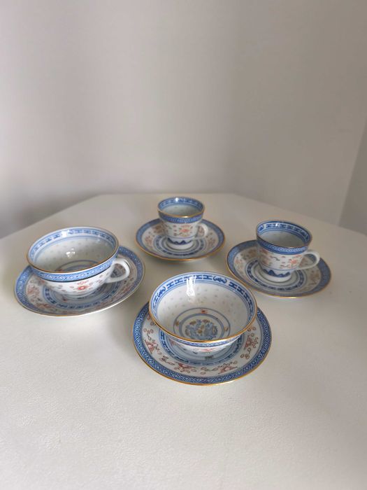 Conjunto de peças em loiça "Bago de arroz"