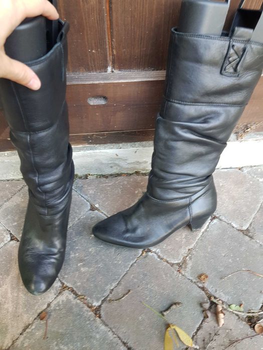 Botas vintage de couro preto (37)