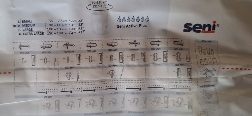 Majtki Chłonne Seni Rozm M 30 sztuk