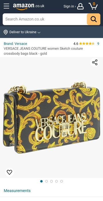 Сумка Versace Jeans Couture крос боді малюнок чорна кежуал