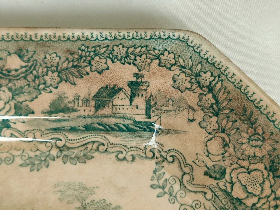 Travessa | Motivo Estátua | Verde | Real Fábrica de Sacavém | 1886