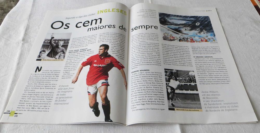 Revista Futebol A Bola Inglaterra Holanda 96 - Os 100 Maiores sempre