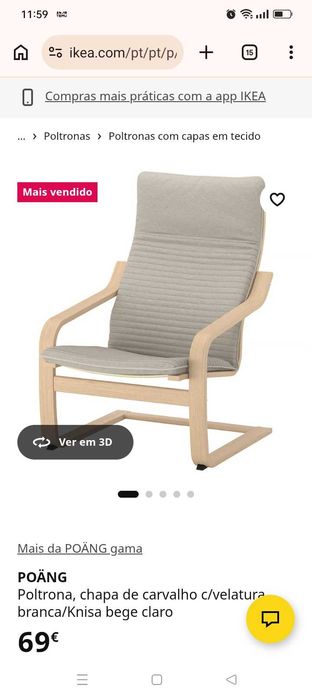 Poltrona cinza ikea