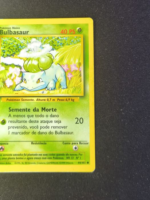Carta Pokemon Bulbasaur Base Set 1a Edição PT