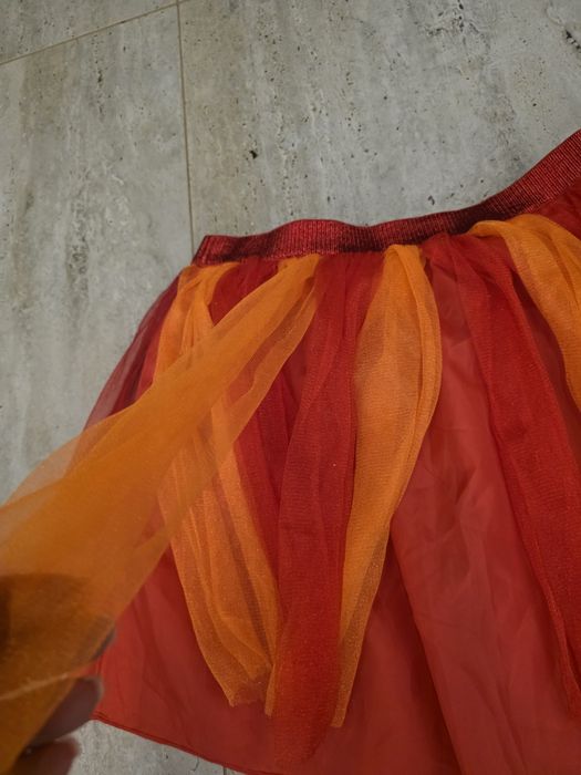 Spódnica 38 M czerwono pomarańczowa tiulowa tutu tiul