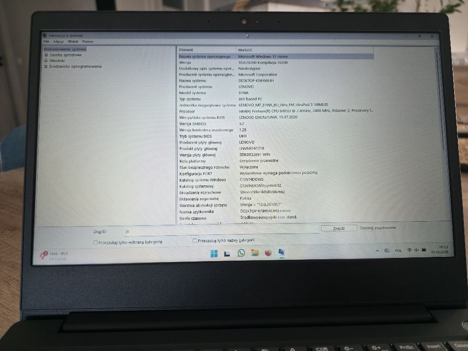 Laptop LENOVO IdeaPad 3 Intel Pentium Dual - Core ultrabook