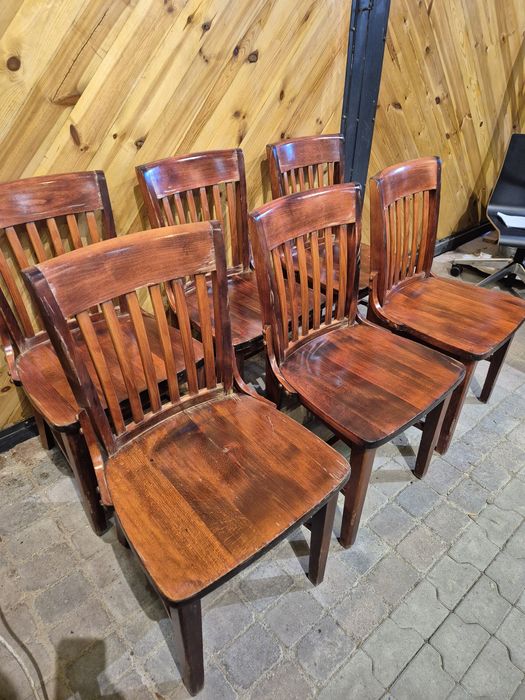 6x Krzesło drewniane masywne solidne