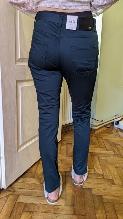 Темно-зелені Skinny брюки Zara, EU40