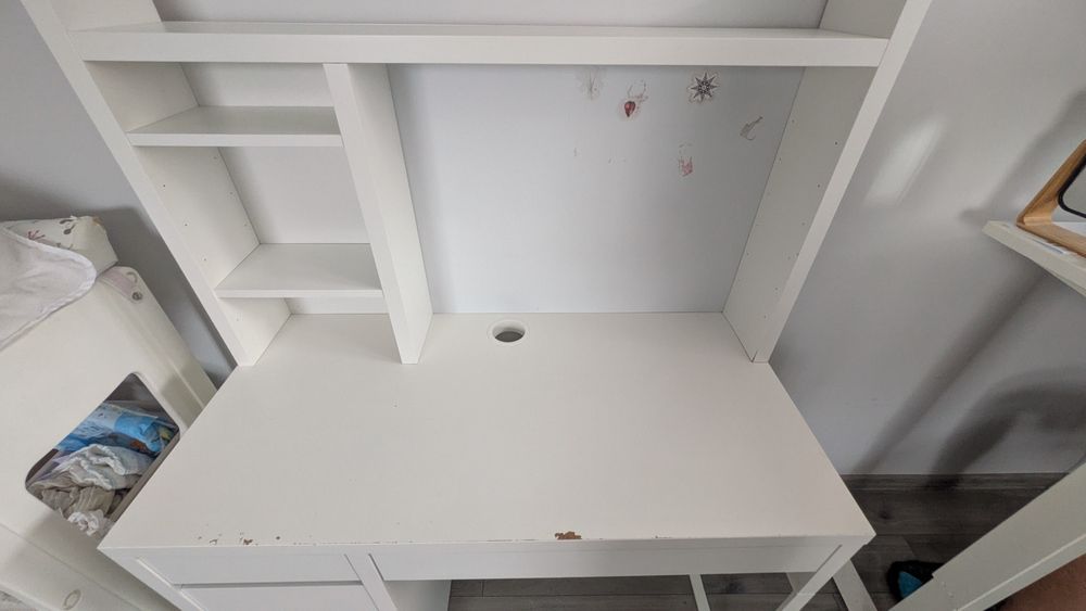IKEA MICKE Biurko z nadstawką biały 105x50 cm