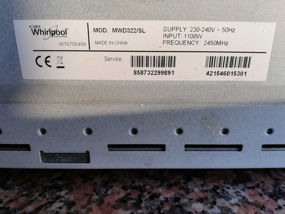 Miicro-ondas WHIRPOOL Mod: MWD32  com Grill (deixou de funcionar)