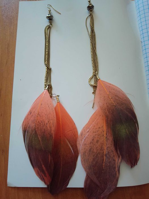 Kolczyki długie piórka