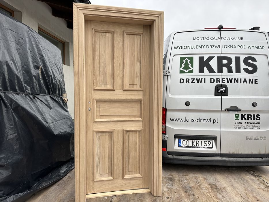 Drzwi wewnętrzne drewniane lite dębowe Na każdy wymiar Cała Polska