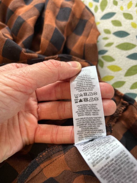 Brązowa sukienka w kratkę Primark rozmiar 46