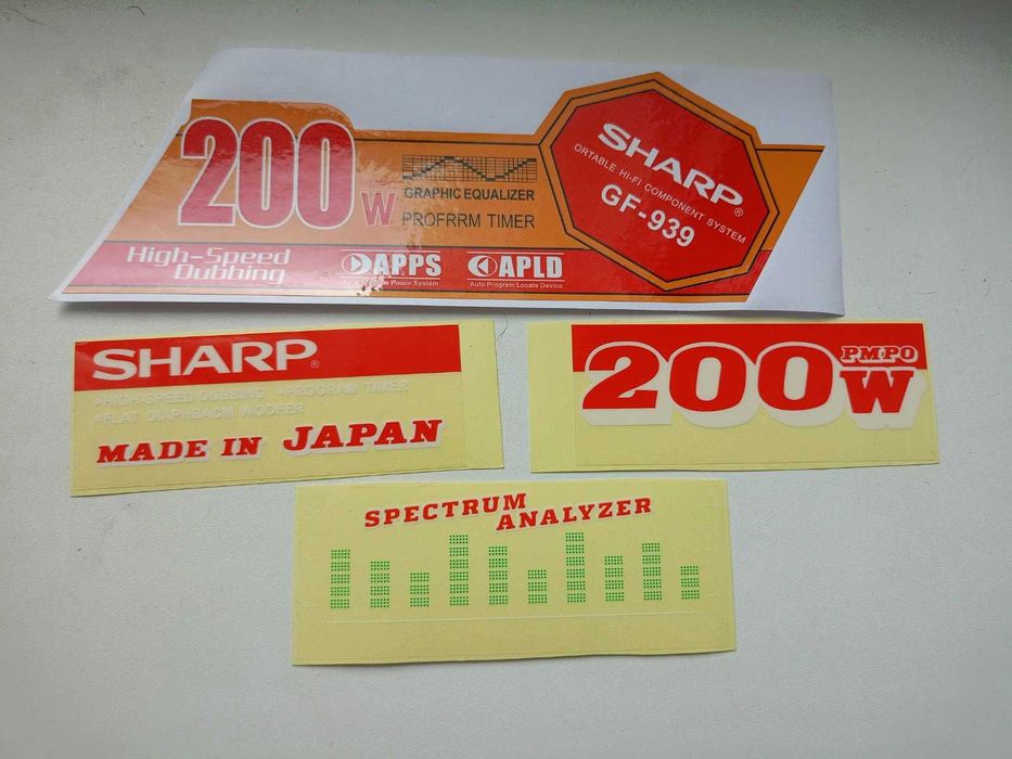 Sharp gf800 wf939  наклейки