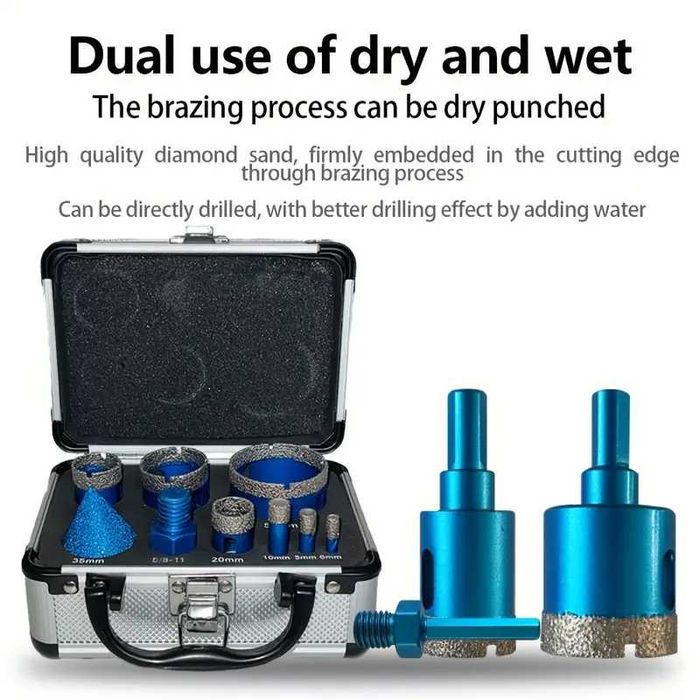 F1215 9 brocas diamante vidro cerâmica mármore granito 6 A 50 mm