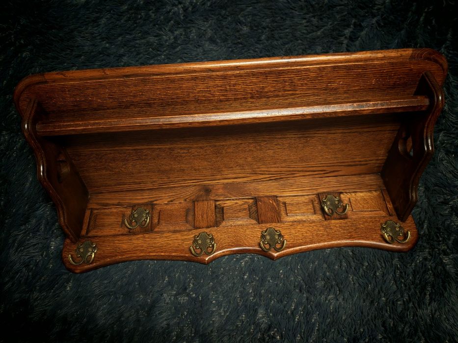 Dębowy wieszak półka wisząca