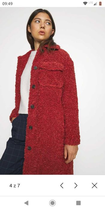 Płaszcz typu baranek sztuczne futro oversize rozmiar M