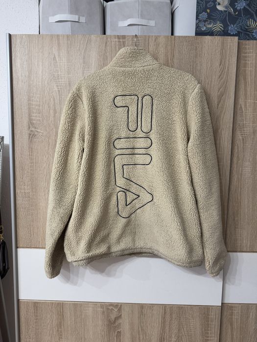 Kurtka polarowa Fila XL fleece teddy plus size modna viral