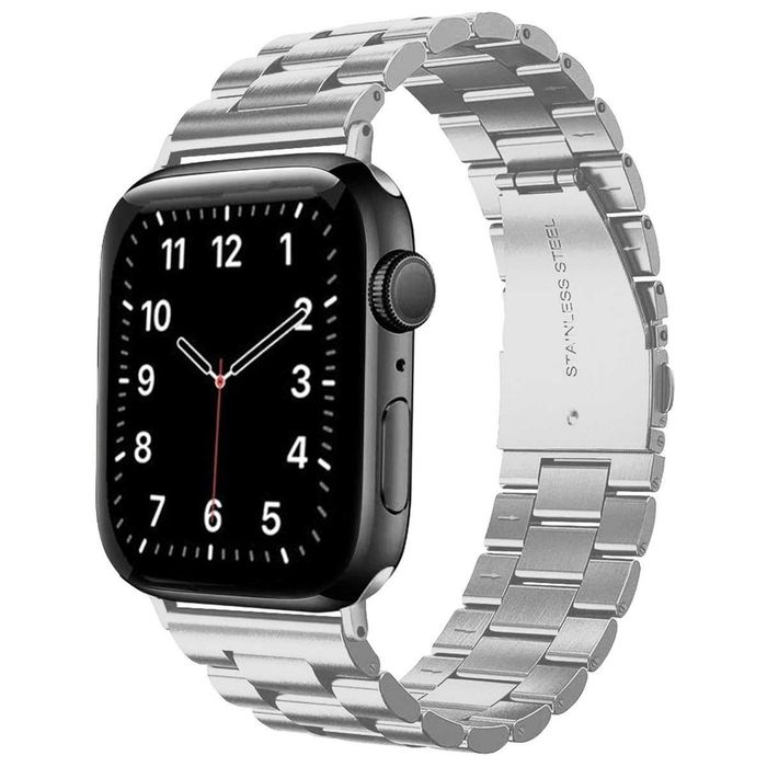 Męska Bransoleta Pasek Apple Watch Srebrna Magnetyczna Stal Nierdzewna kod A217
