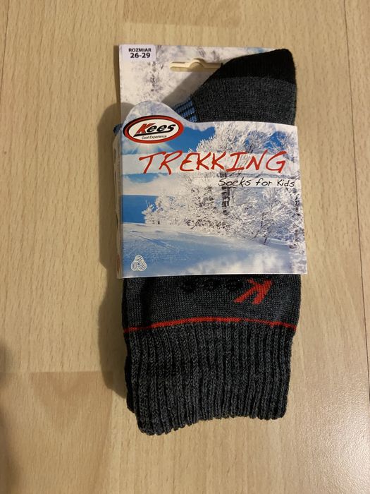 Nowe skarpety trekkingowe dla dzieci  z welny Merino + CoolMax .