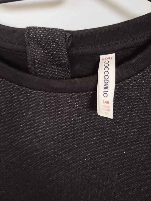 Sukienka coccodrillo rozmiar 146 czarna że srebrną nitką