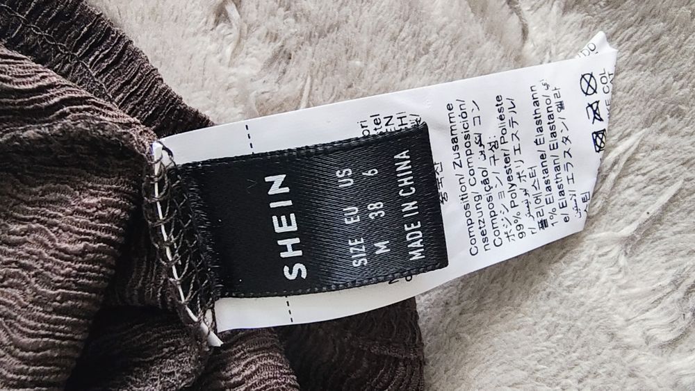 Brązowy nowy komplet top + spodnie M