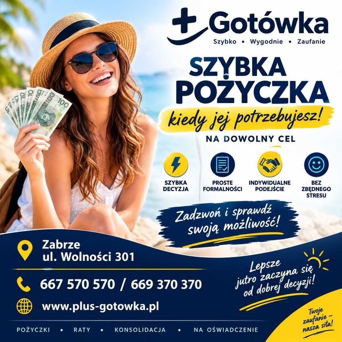Pożyczki ratalne , krótkoterminowe,  na oświadczenie - Śląsk