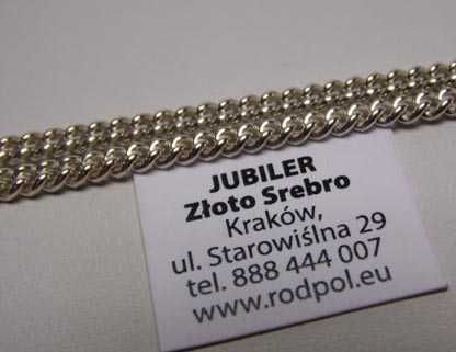 Srebrna bransoletka pancerka  18 cm. 2,4 mm.
