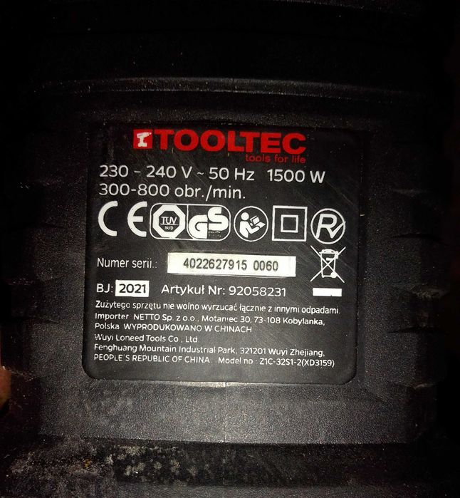 młot Tooltec 1500W jak nowa tylko do kucia nie działa wiercenie
